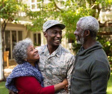 Soldier with parents